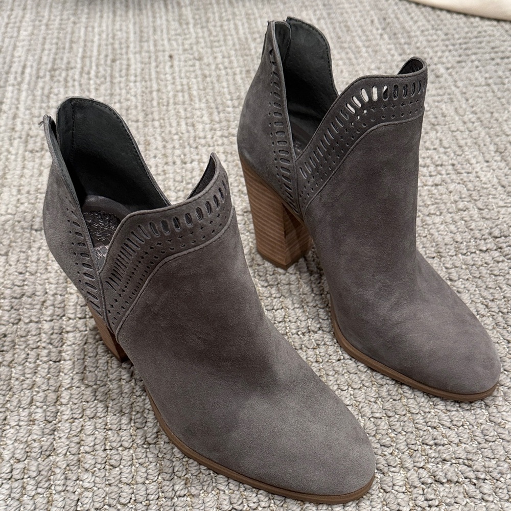 Vince Camuto Charcoal Suede Ankle Booties